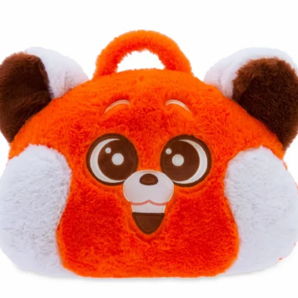 Turning red plushy blanket carrier